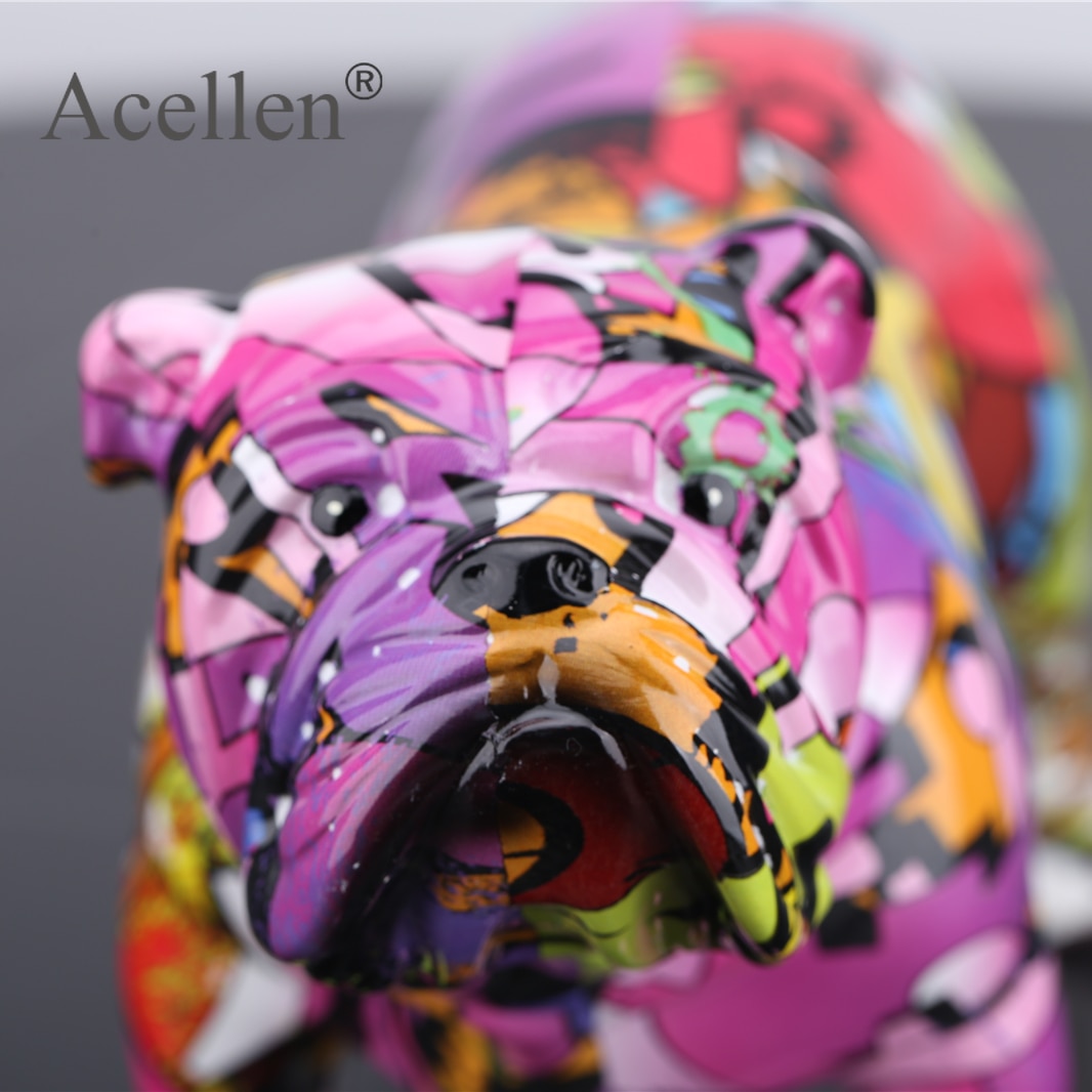 Creative Colorful Bulldog Figurines for home