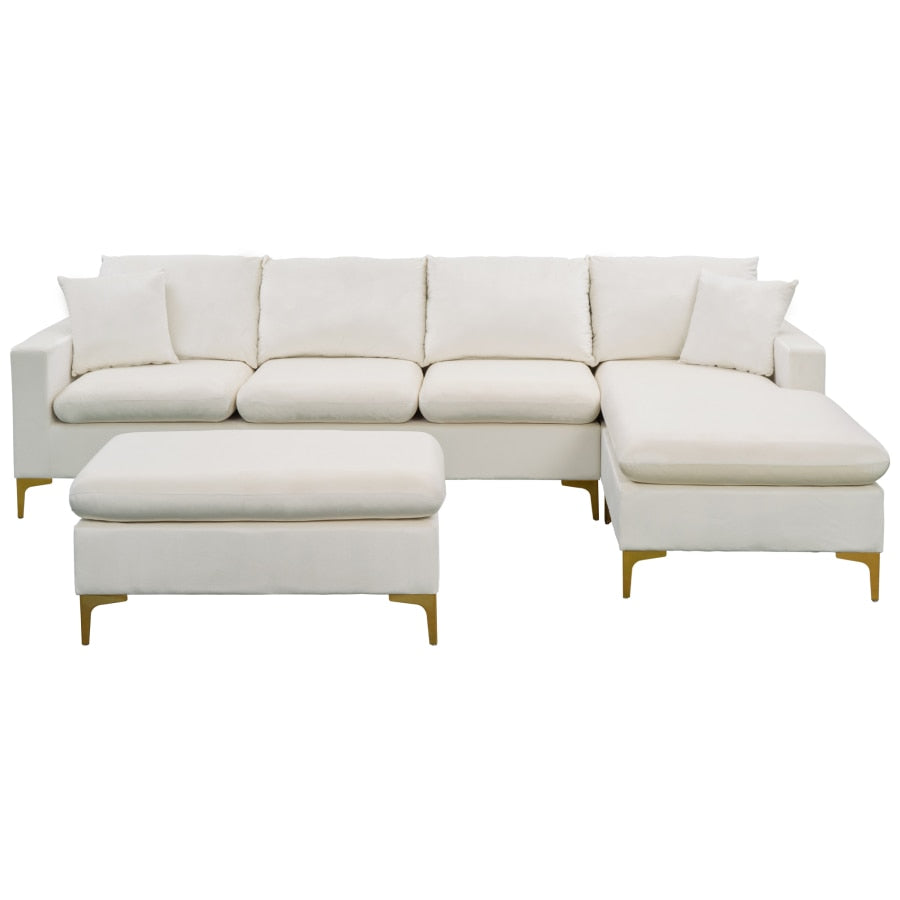 L-Shape Sectional Sofa with Ottoman