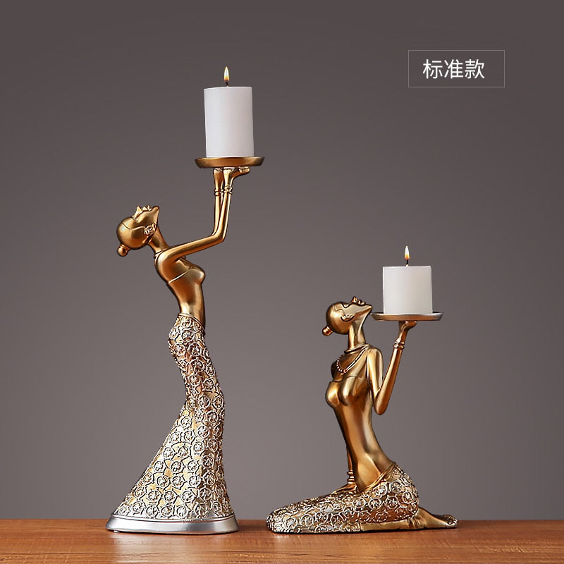 Nordic Gold Candlestick Retro Candle Holder