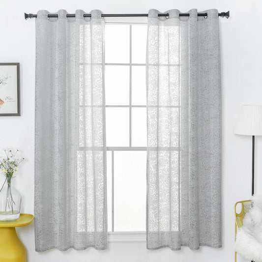 Tulle Lace Eyelet Transparent Decorative Curtains