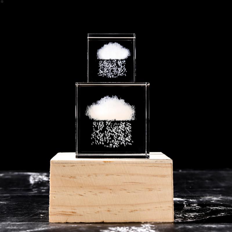 Raining Cloud Cube 3d Transparent Laser Crystal Cubes Decor