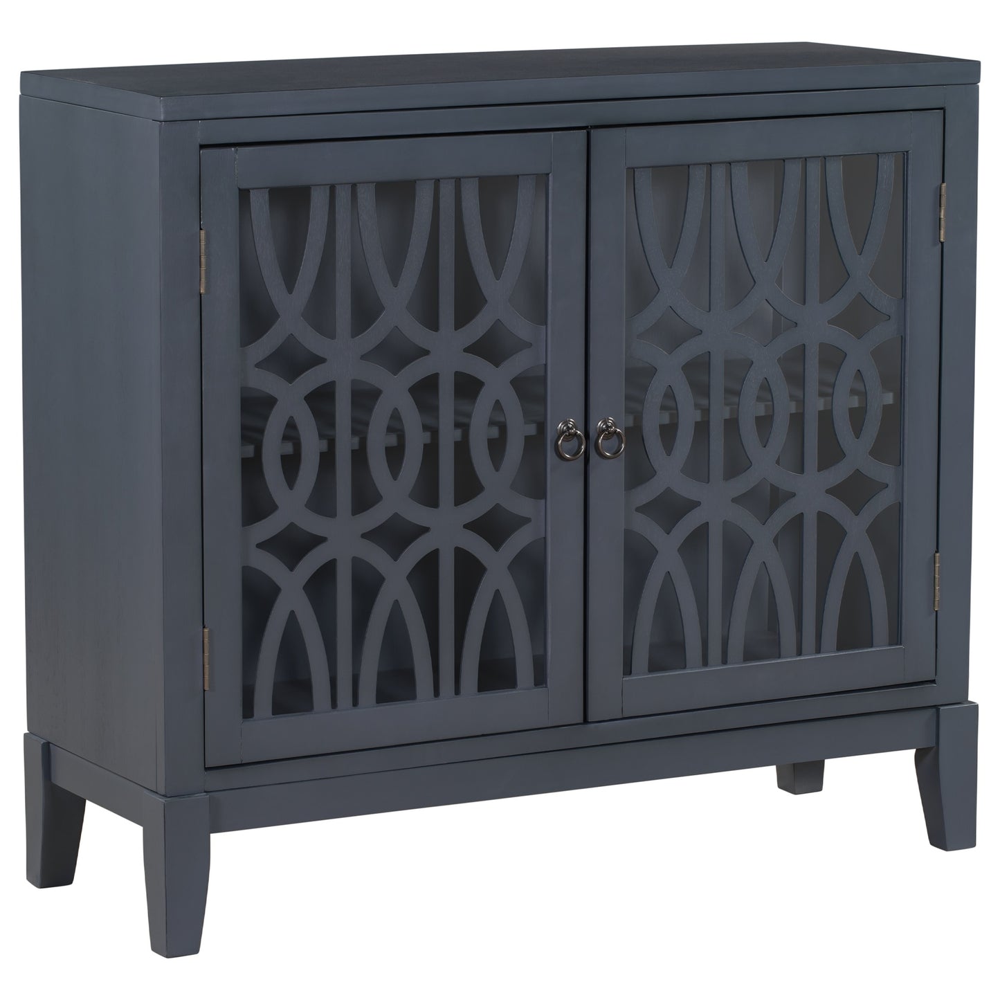 Wood Accent Buffet Sideboard Storage Cabinet With Doors And Adjustable Shelf