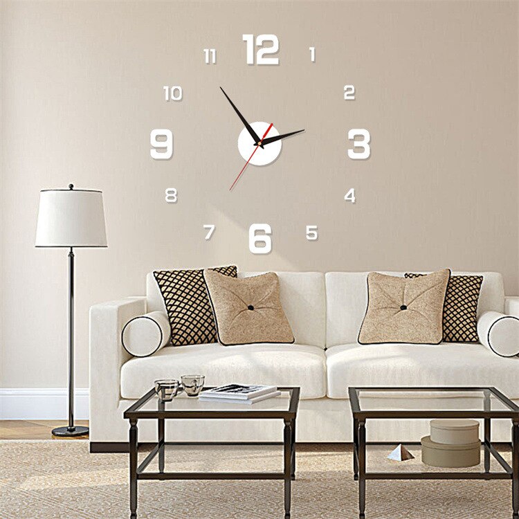 3d Roman Numeral Wall Clock Luminous Diy Acrylic Mirror Stickers Modern Punch-free Mute Clock For Home Decoration Living Room