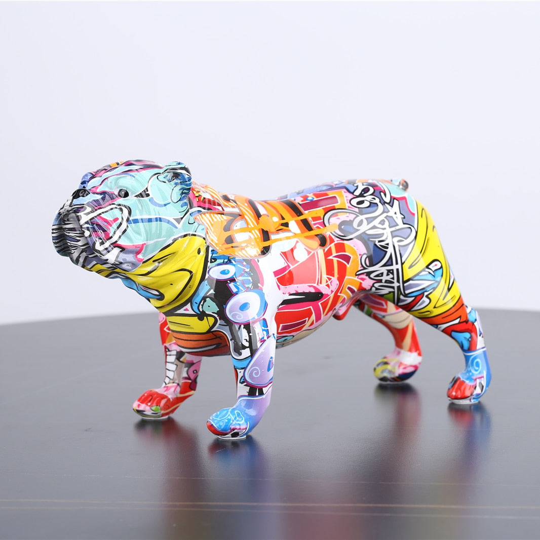 Creative Colorful Bulldog Figurines for home