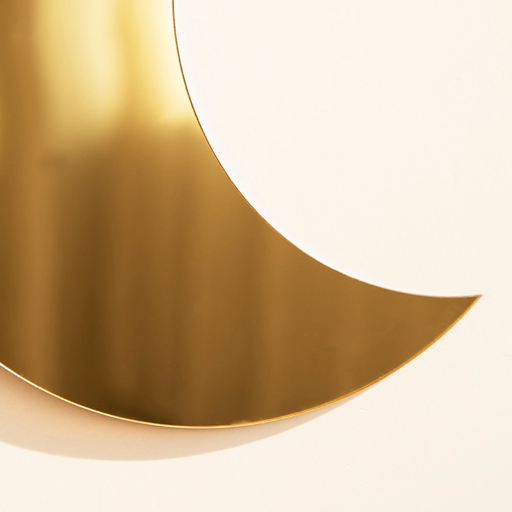 Gold Moon Phase Wall Mirror Decor