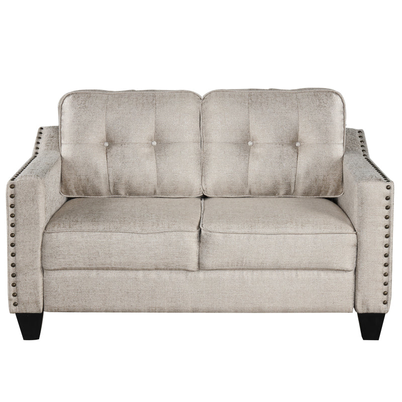 3 Piece Living Room Set with Tufted Back Cushions