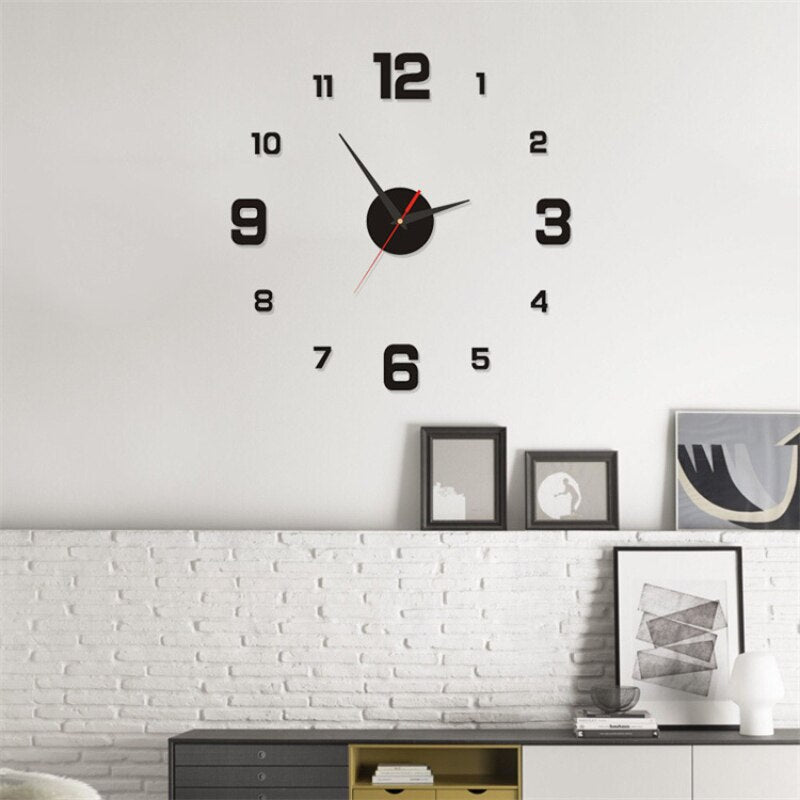 3d Roman Numeral Wall Clock Luminous Diy Acrylic Mirror Stickers Modern Punch-free Mute Clock For Home Decoration Living Room