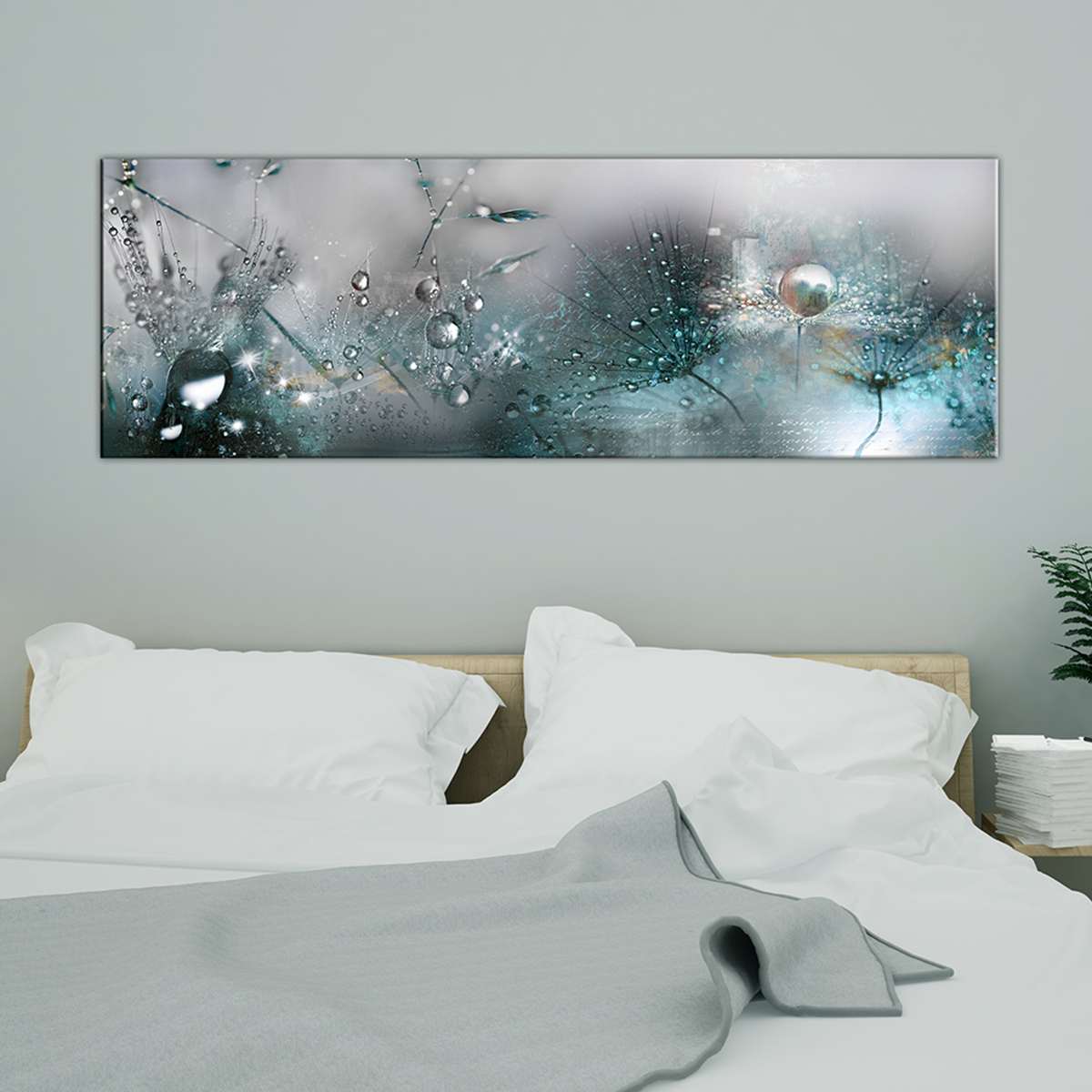 Water Drops and Seascape Print Canvas Wall Art