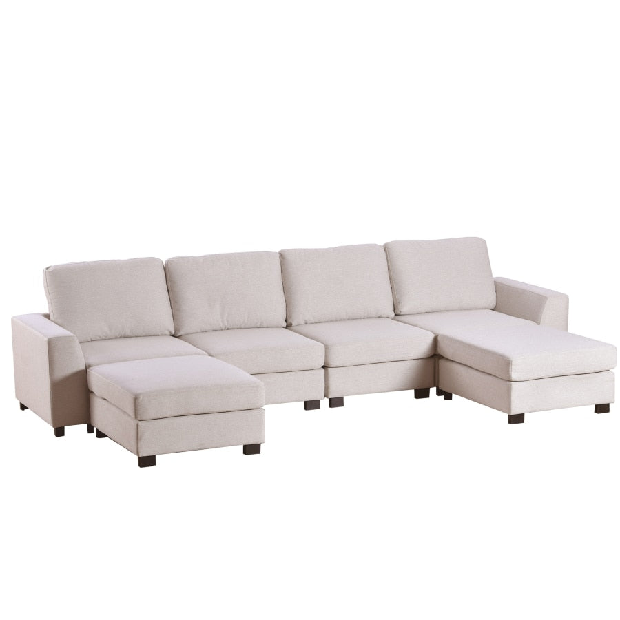 3 Piece Convertible Sofa bed with Removable Ottoman