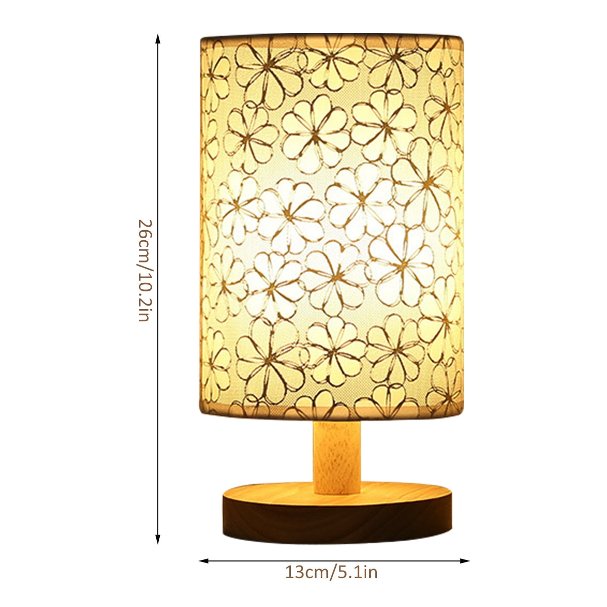 Linen Table Lamp USB Powered Night Light Touch Control Bedside Lamp