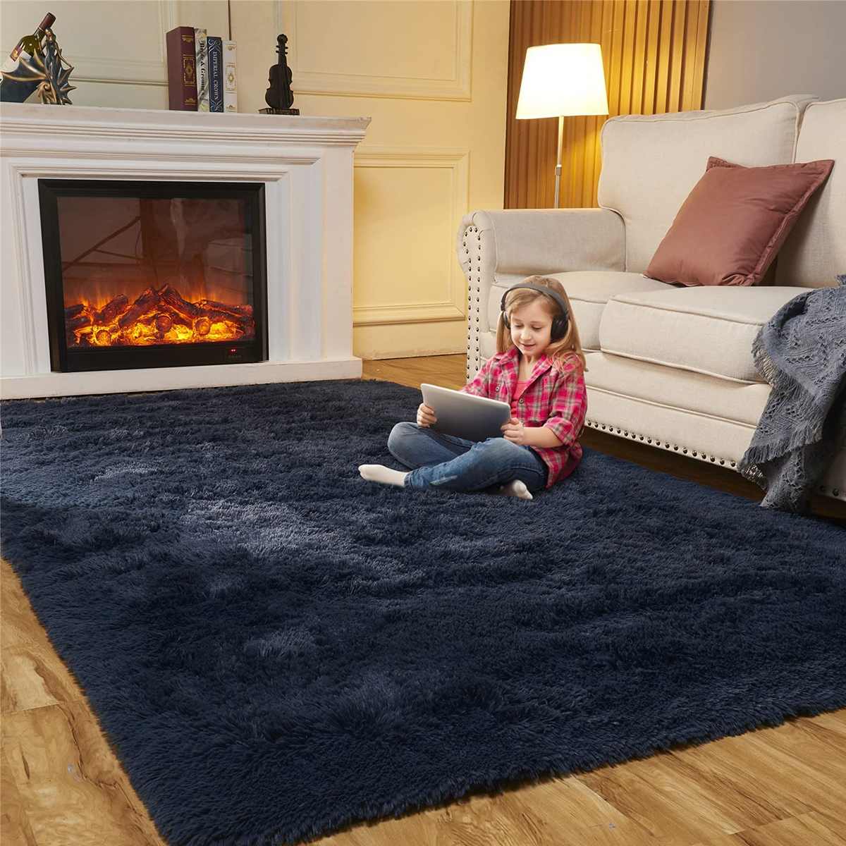 Modern Large Long Hair Lounge Carpet