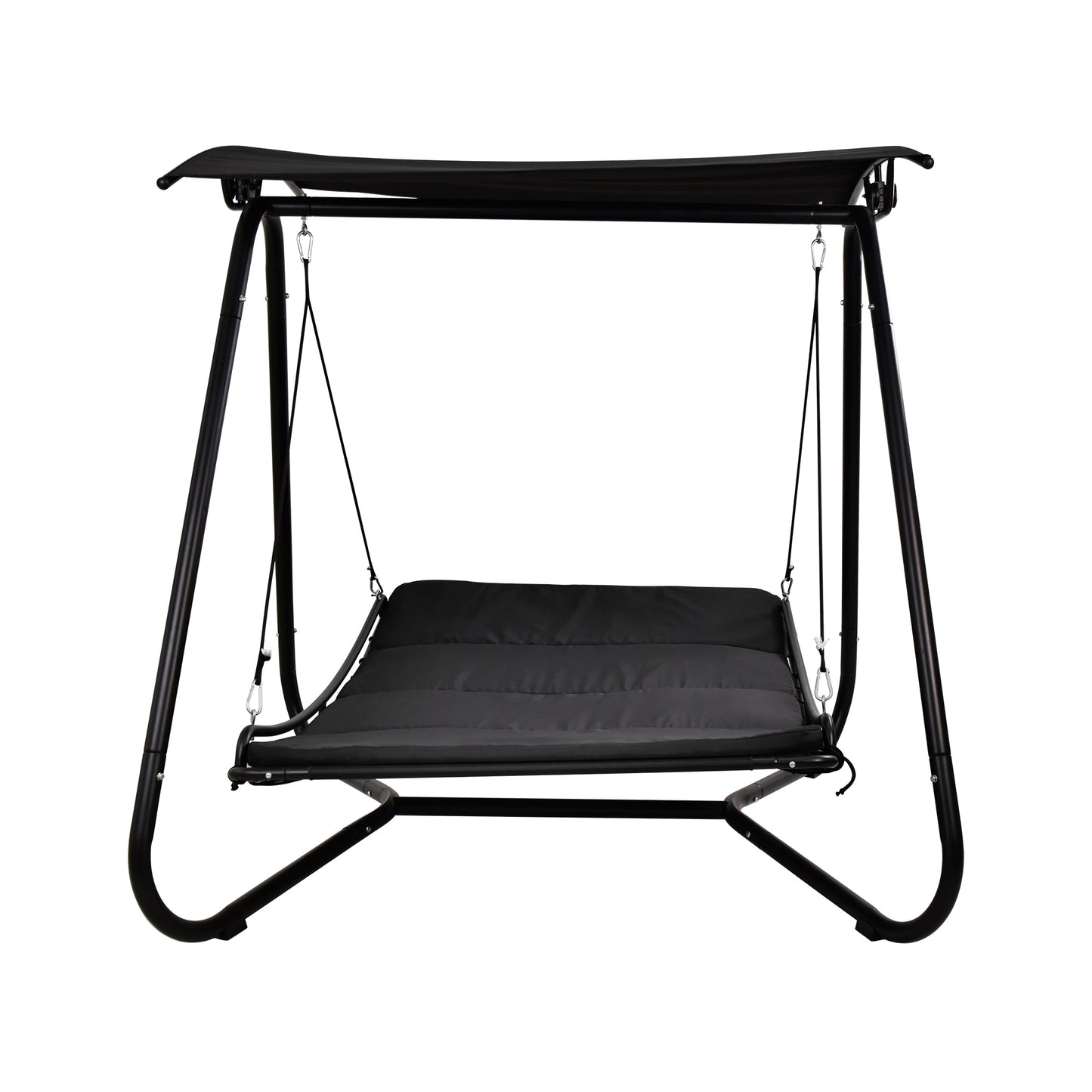 Black Swing Hammock Bed With Canopy Cushion for Outdoors