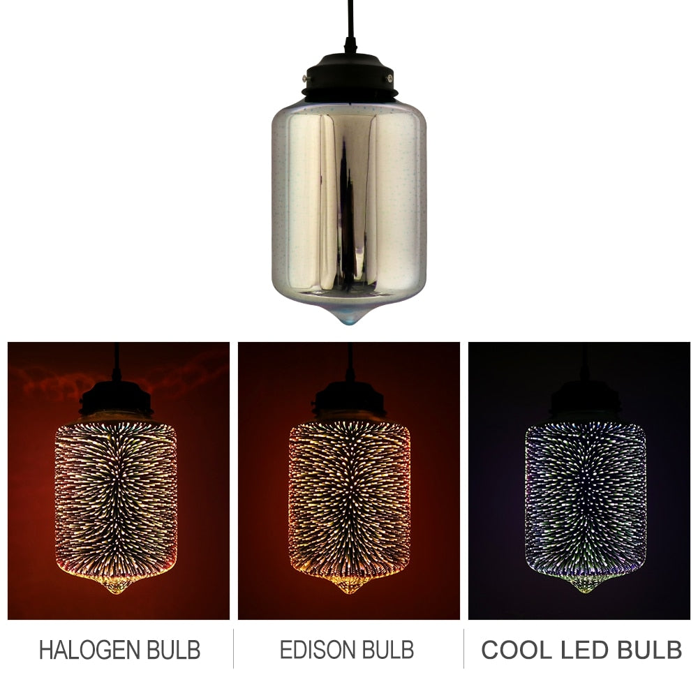 3D colorful romantic sky hanging Glass shade Pendant Lamp