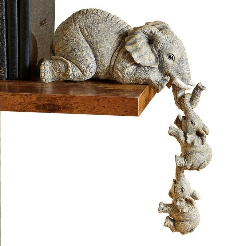 3 piece set Elephant Holding Baby Elephants Resin Home Decoration