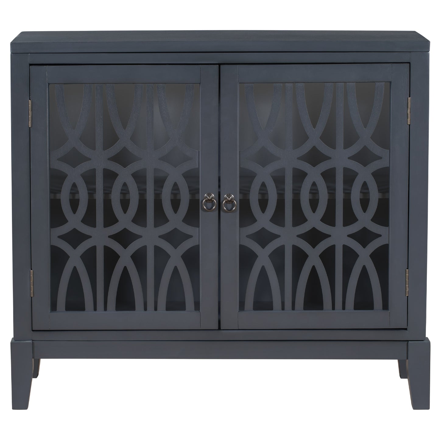 Wood Accent Buffet Sideboard Storage Cabinet With Doors And Adjustable Shelf