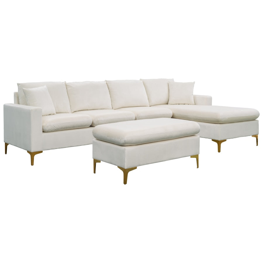 L-Shape Sectional Sofa with Ottoman