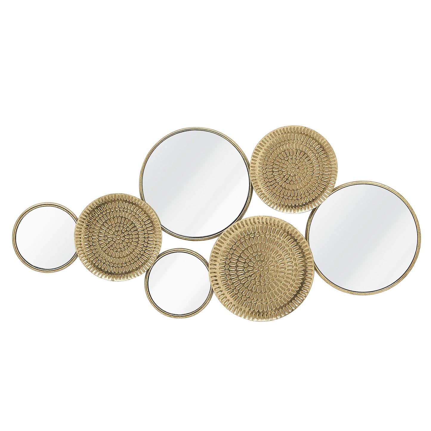 Metal Wall Decor with Multi Circle Plates Mirror