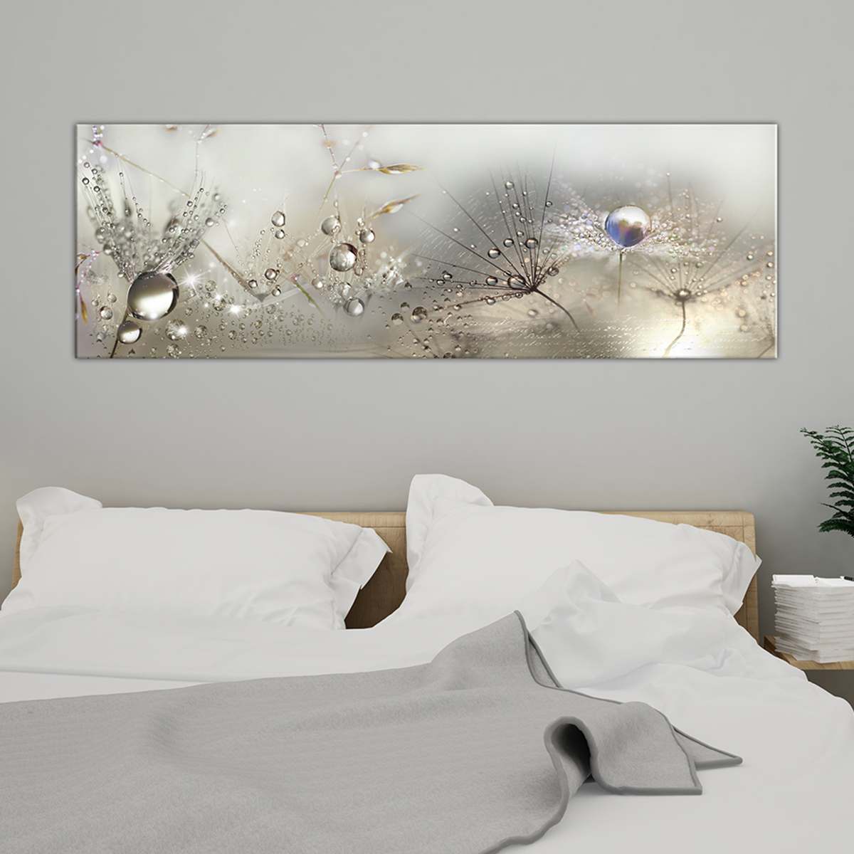 Water Drops and Seascape Print Canvas Wall Art