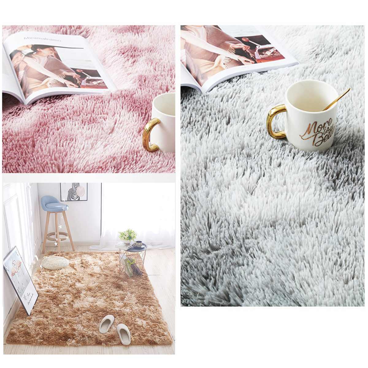 Large Fluffy Long Hair Lounging Rugs and Carpet