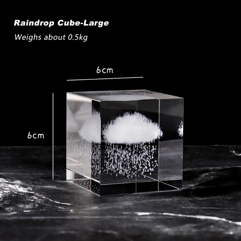 Raining Cloud Cube 3d Transparent Laser Crystal Cubes Decor