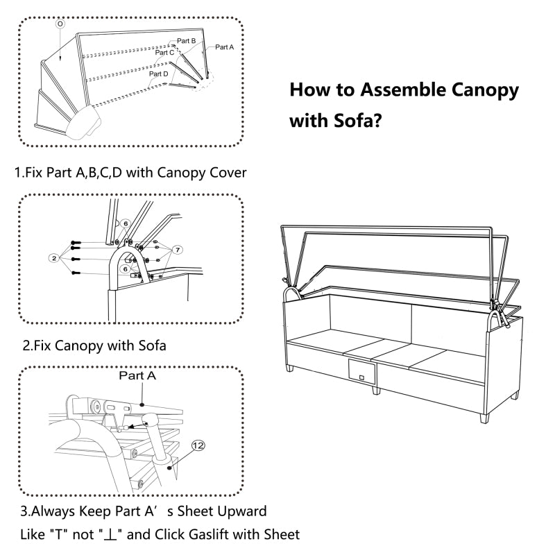 Outdoor UV-Proof Resin Wicker Patio Sofa Set with Retractable Canopy, Cushions and Lifting Table