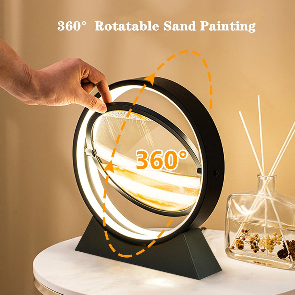 Creative 3D Glass Sandscape in Motion Hourglass Moving Sand Frame