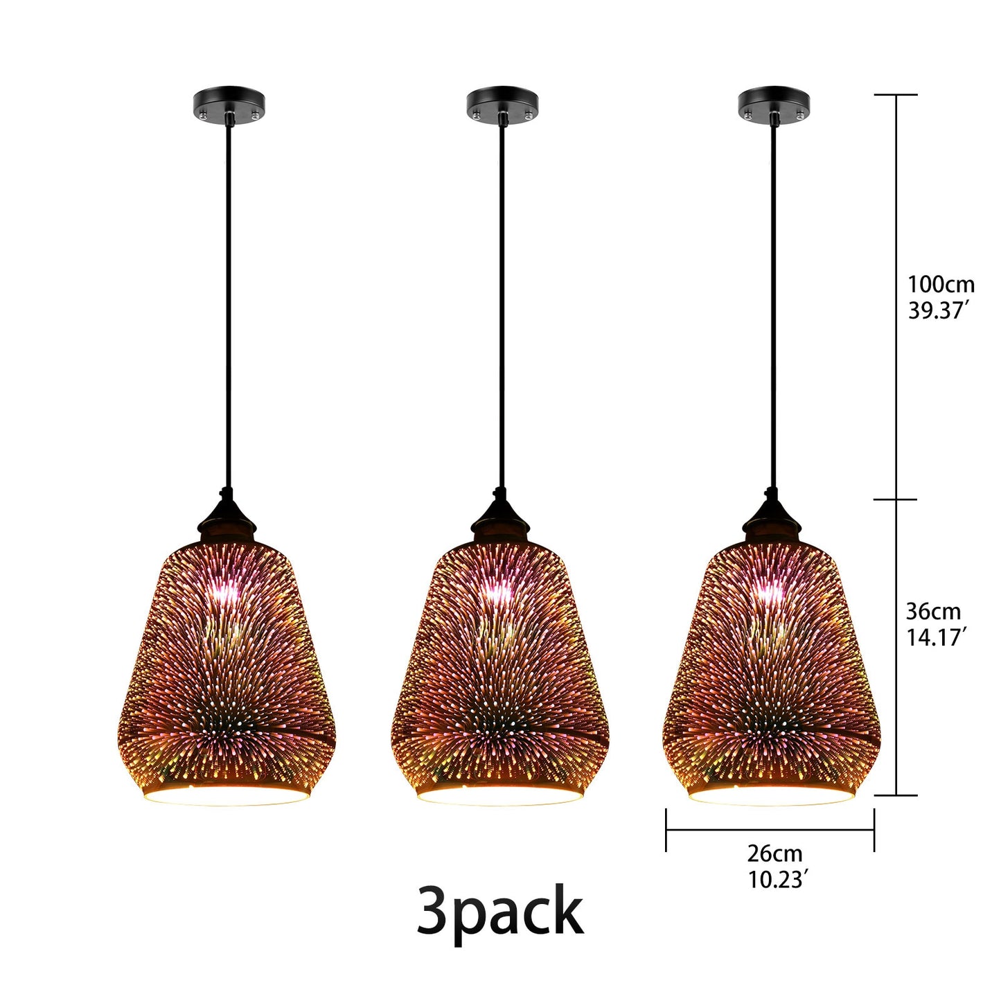 3D colorful romantic sky hanging Glass shade Pendant Lamp