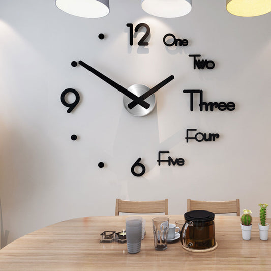 3D Acrylic Clock with Stickers for Wall