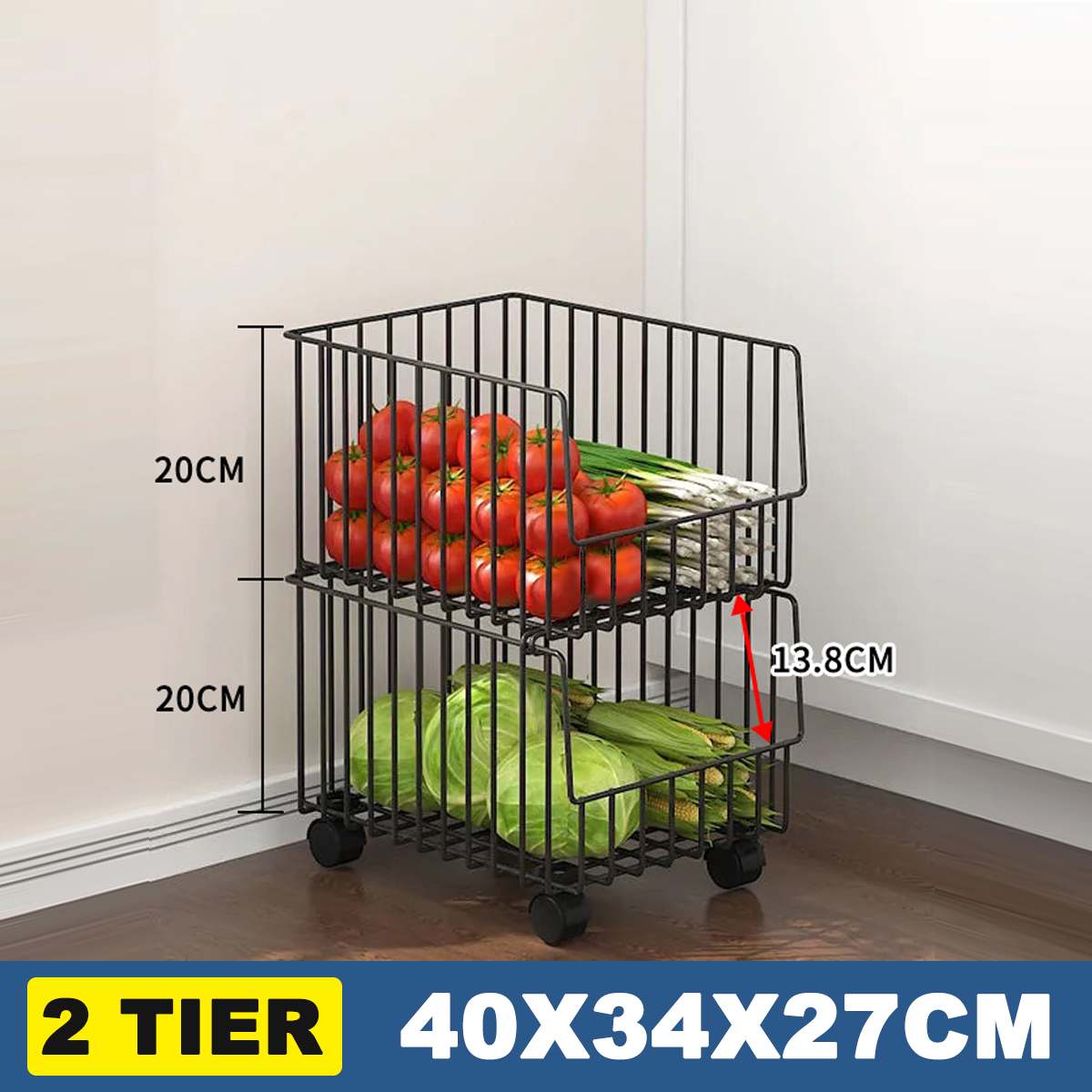 Multilayer Storage Rack With Wheels For Organization