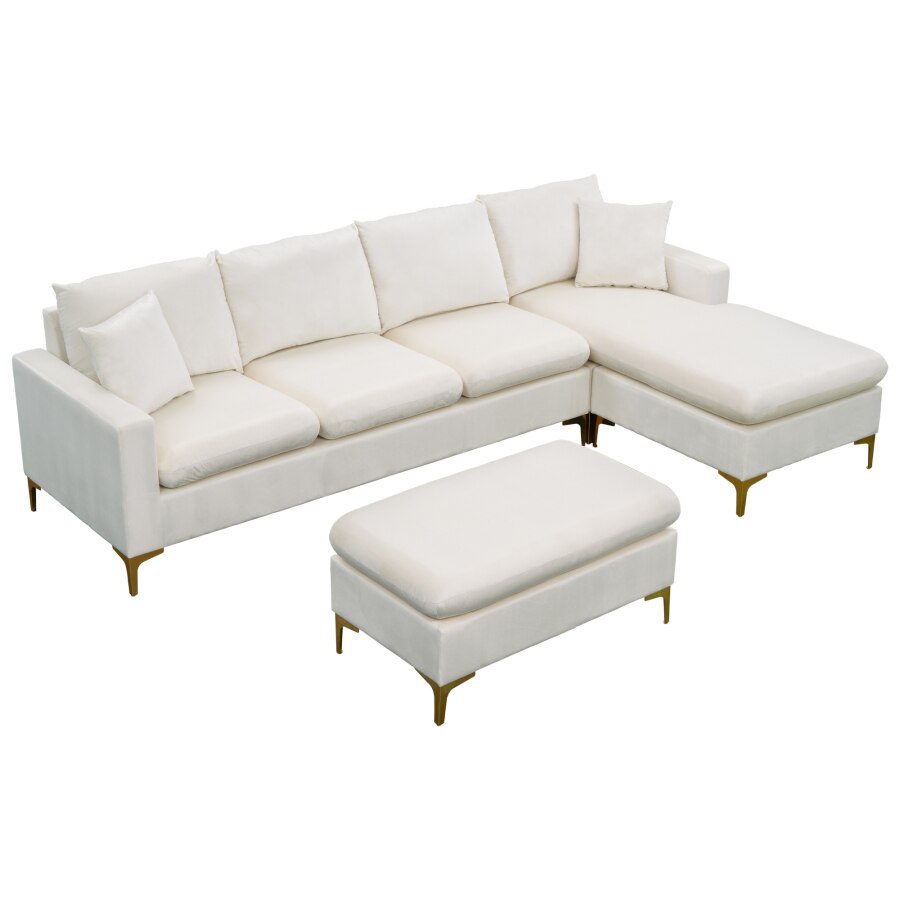 L-Shape Sectional Sofa with Ottoman